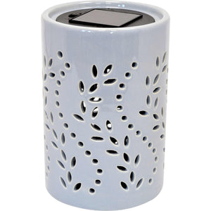 Lampada solare da tavolo ceramica da tavolo celeste opaco