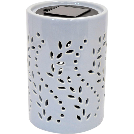 Lampada solare da tavolo ceramica da tavolo celeste opaco