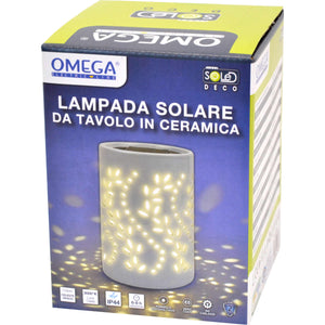 Lampada solare da tavolo ceramica da tavolo celeste opaco