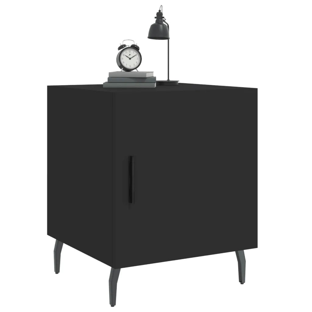 Comodini 2 pz Neri 40x40x50 cm in Legno Multistrato 827599