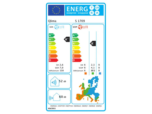 Climatizzatore monosplit Qlima S1712 12000btu freddo caldo gas R32 classe A++