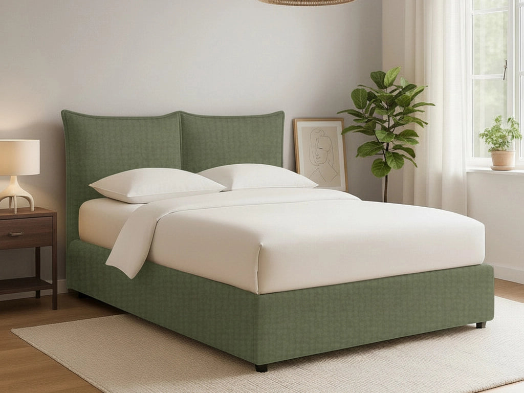 Uckfield, Letto Matrimoniale Sfoderabile Made in Italy, Verde