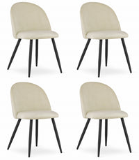 Sedia Valora BELLO in velluto beige con gambe in metallo nero x4