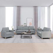 Set di Divani 3 pz con Cuscini Grigio Chiaro in Tessuto 3202054