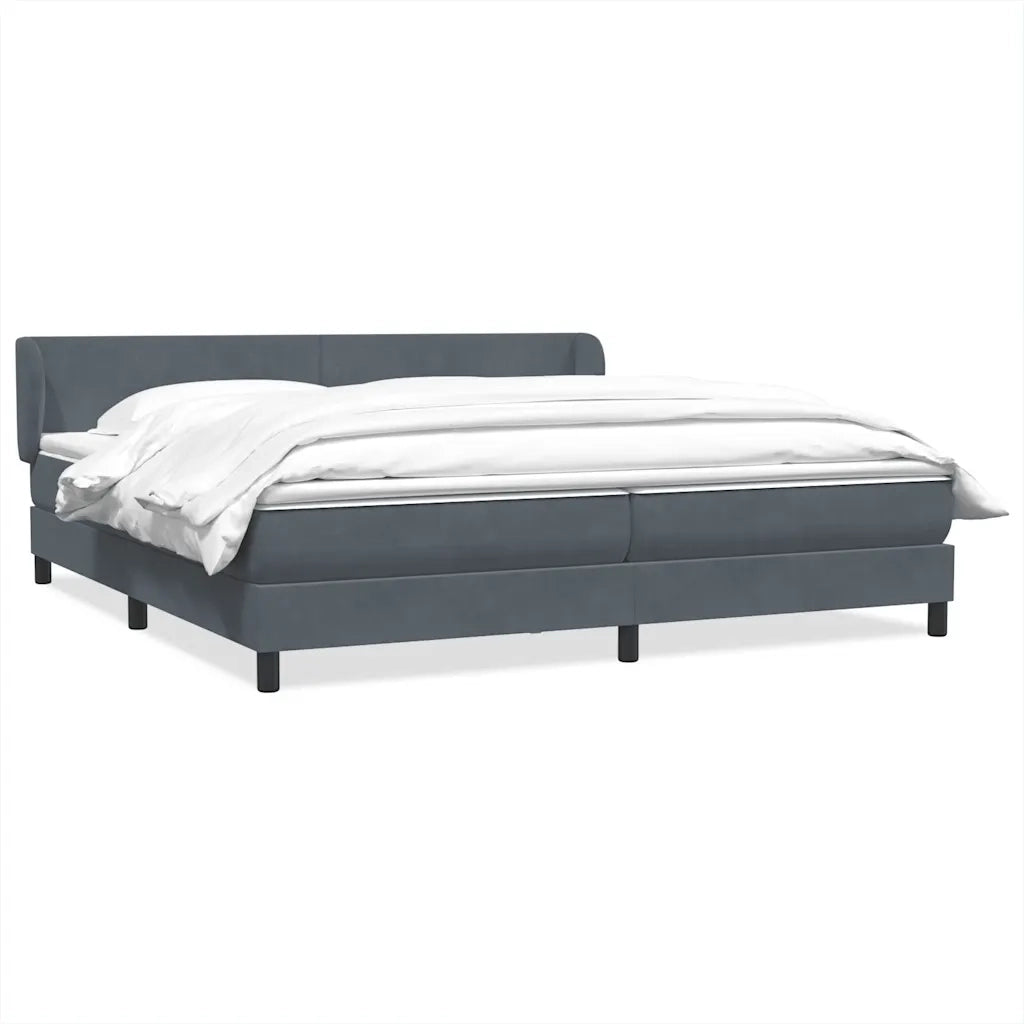 Giroletto a Molle con Materassi Grigio Scuro 180x210 cm Velluto 3317368