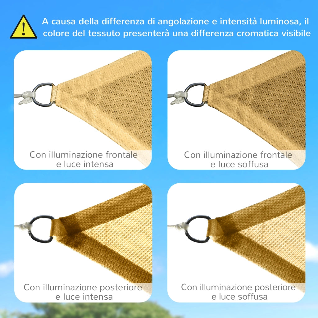 Tenda da sole rettangolare ¨C zephmum ¨C giallo 4x6m HDPE 185g/©O