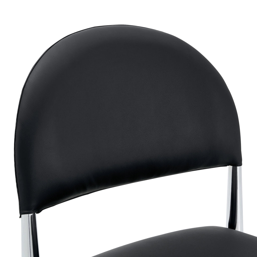 SEDIA da pranzo Set da 2 pezzi 80 cm PU Nero con gambe in metallo