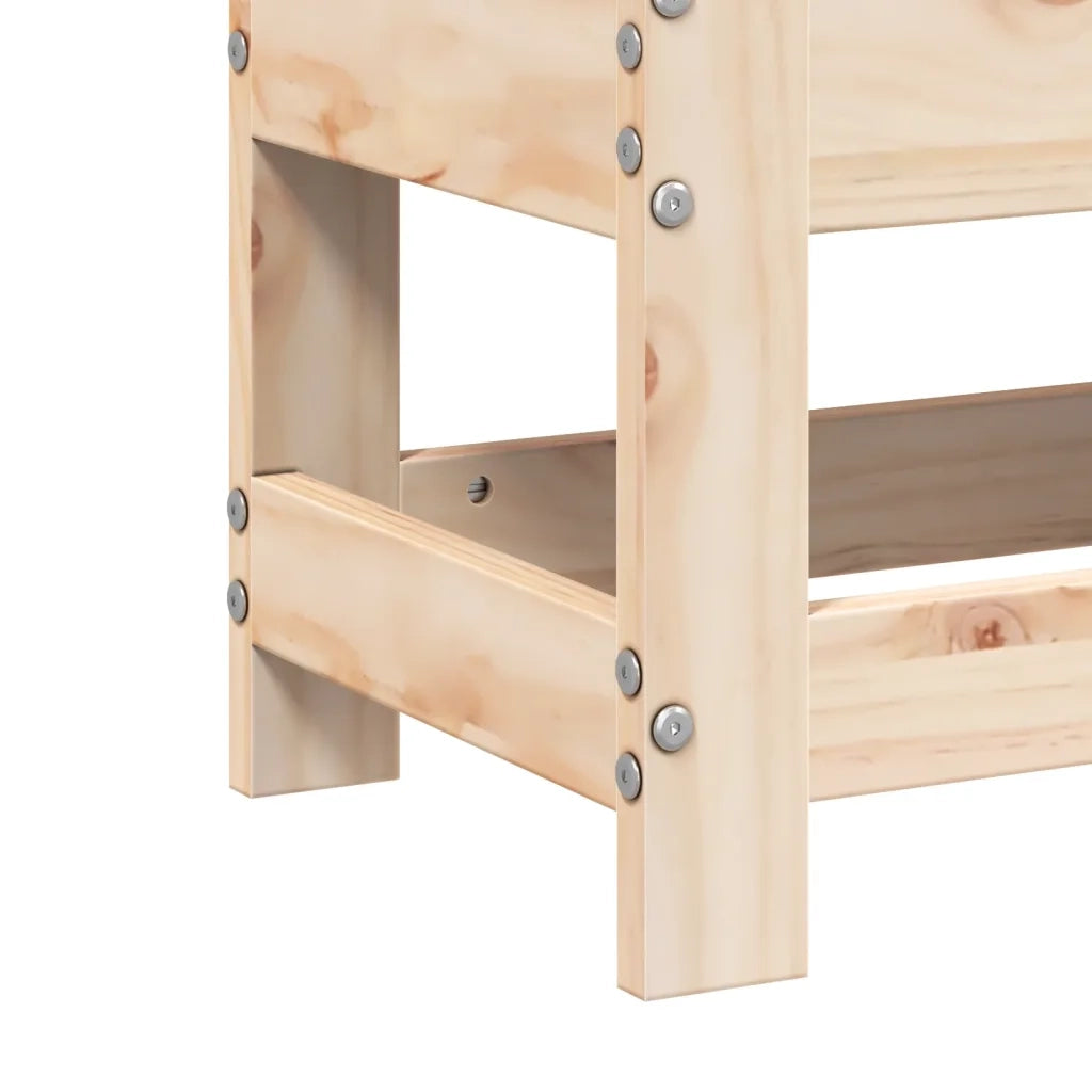 Sedia da giardino-Poggiapiedi da Giardino 62x30x32 cm in Legno Massello di Pino