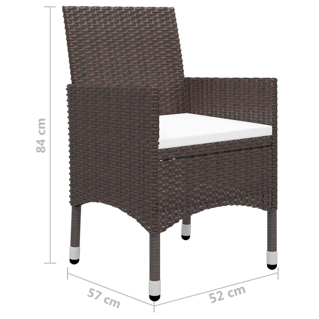 Set Mobili da Pranzo per Giardino 5 pz Marrone 3072120