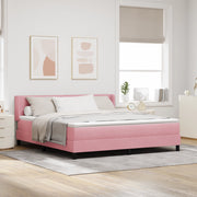 Letto a Molle con Materasso Rosa 180x200 cm Velluto