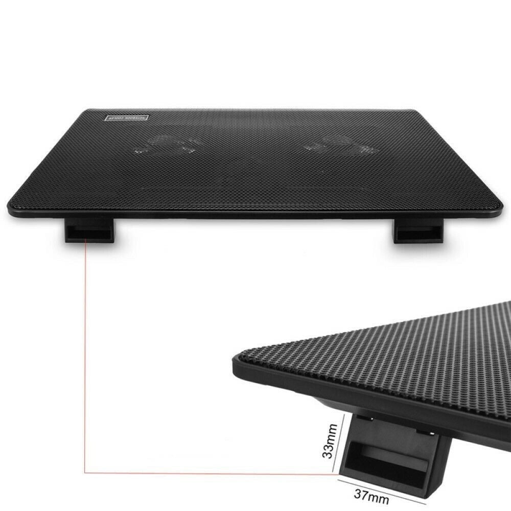 Trade Shop - Base Supporto Raffreddamento Dissipatore Per Notebook Pc 2 Ventole Usb S2 -