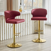 Sgabello da bar con schienale ergonomico girevole e altezza regolabile in pu rosso 70,5 × 56,0 × 55,5 cm
