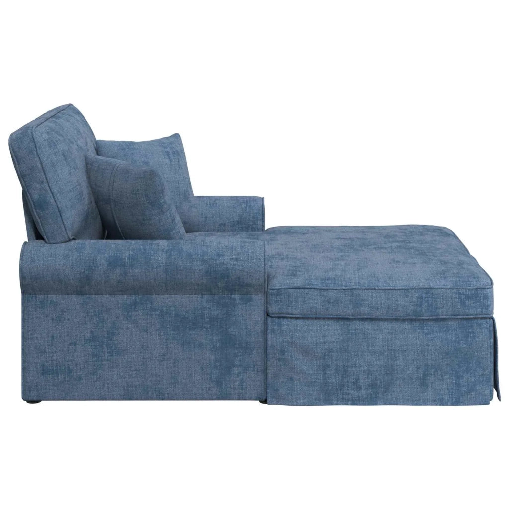 Chaise Longe con Gonna con cuscino Blu 157 x 91 x 91 cm ARES CFW8005647