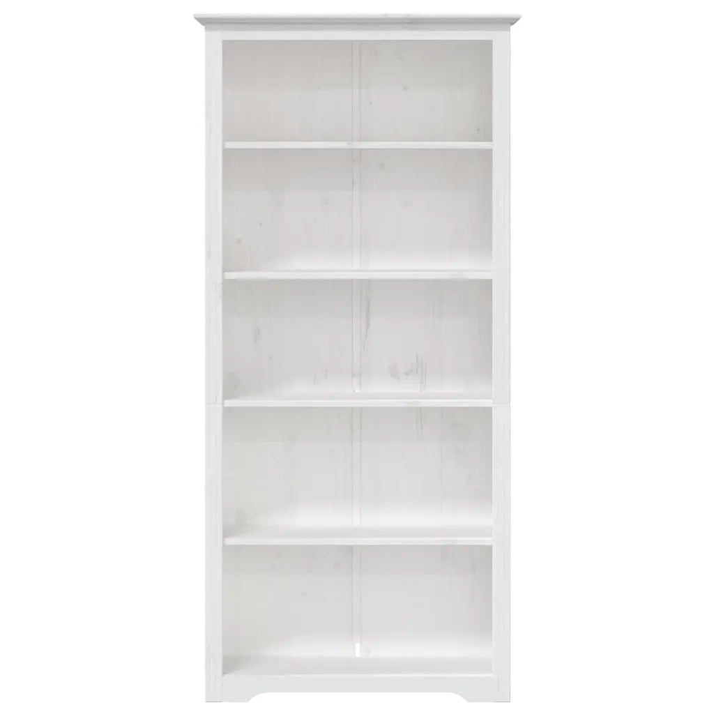 Libreria BODO 5 Ripiani 82x40x173 cm Legno Massello Pino Bianco 355080