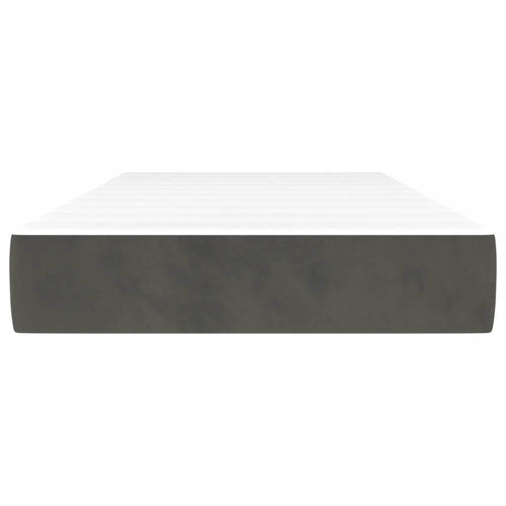 Materasso a Molle Insacchettate Rigidità Media Grigio Scuro 100x200x20 cm in Velluto 347749