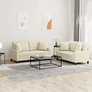 Set di Divani 2 pz con Cuscini Crema in Similpellecod mxl 130774