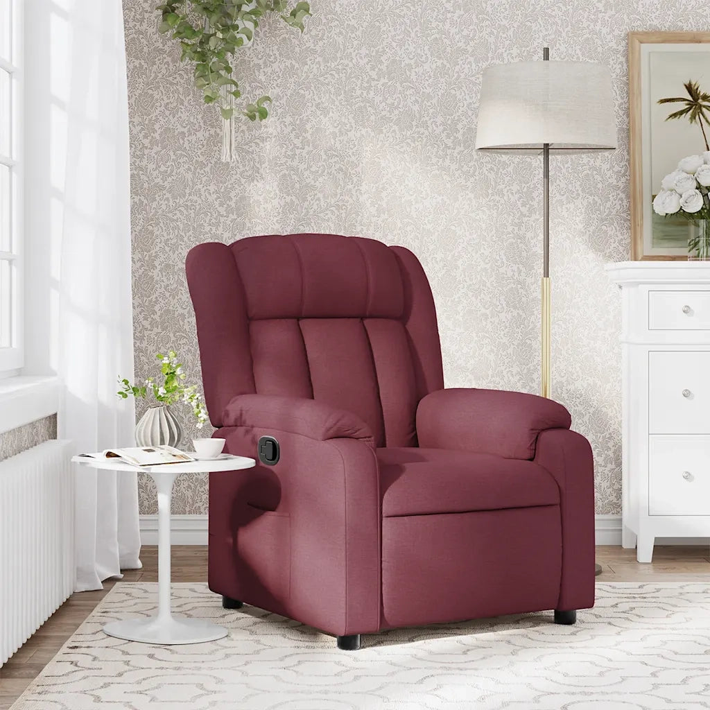 Poltrona | Sedia Relax Reclinabile in Tessuto Rosso Vino
