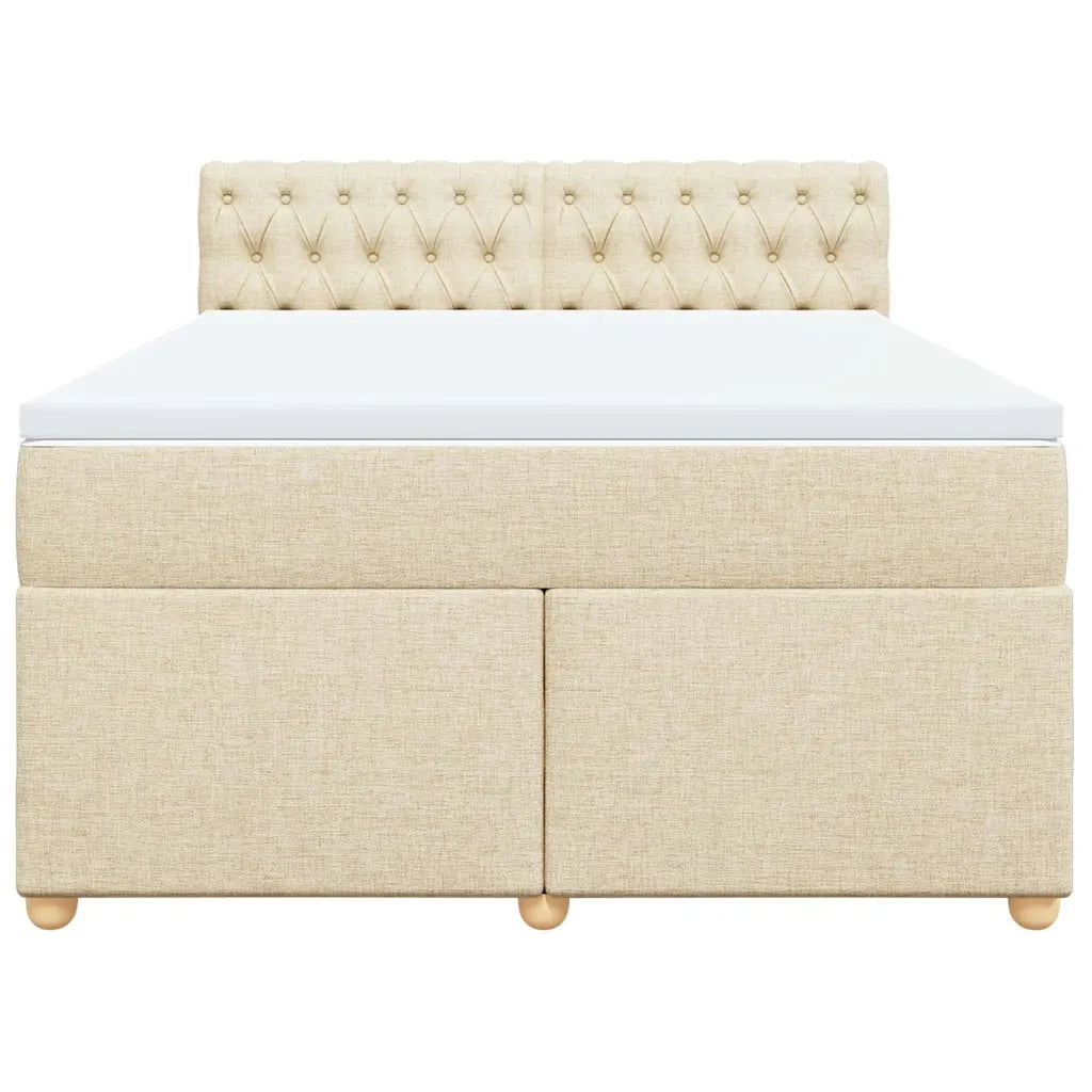 Giroletto a Molle con Materasso Crema 140x19 cm in Tessuto 3288987