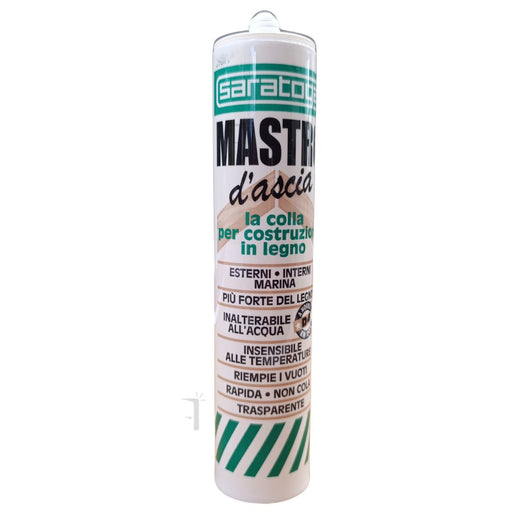 Saratoga Mastro d'Ascia 280gr colla marina poliuretanica forte trasparente per legno cemento metallo