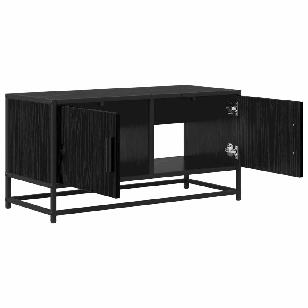 Mobile TV 80 x 34,5 x 40 cm Rovere Nero Legno ingegnerizzato 8010951