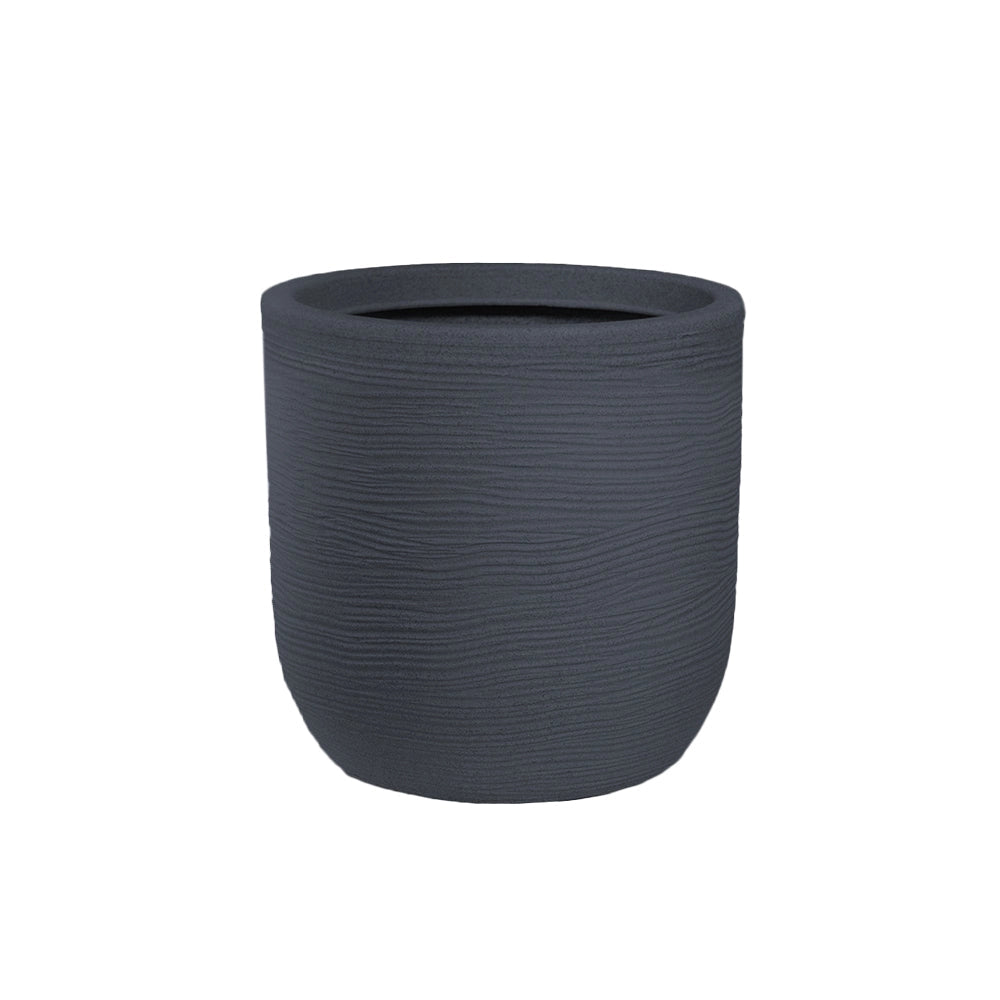 Vaso da Esterno Interno Design Cilindrico Ø35x34 cm Raffaello in Resina Grigio