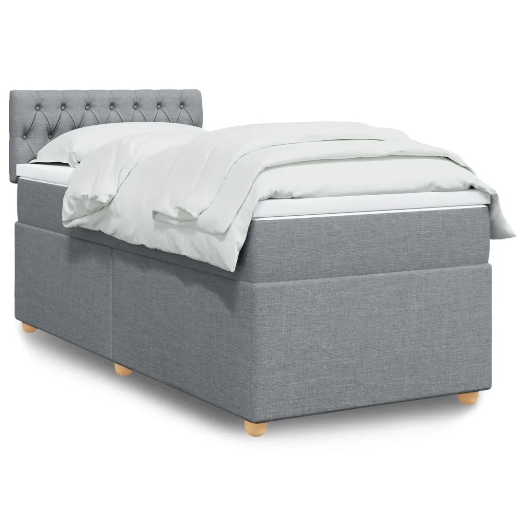 Giroletto a Molle con Materasso Grigio Chiaro 90x190 cm Tessuto 3288842