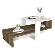 Pontey, Tavolino da Salotto Forma Fantasia, 44x40x33h cm Bianco Noce