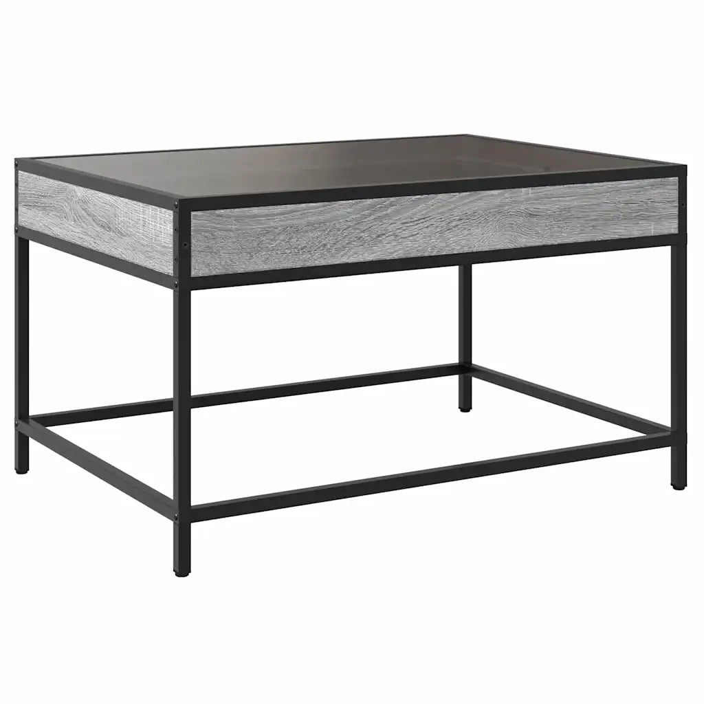 vidaXL Tavolino da Salotto con LED Infinity Grigio Sonoma 70x50x41 cm