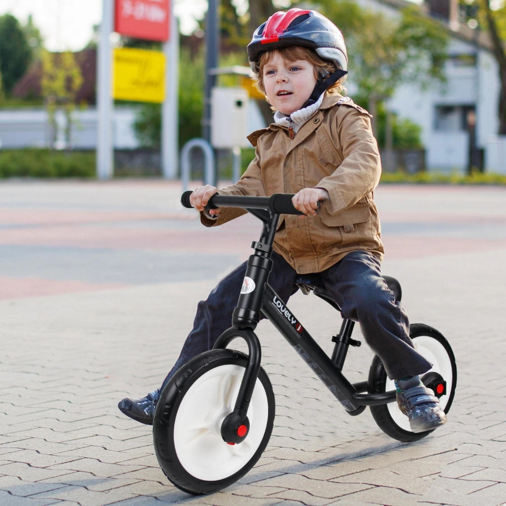 Bicicletta senza pedali 2 in 1 per bambini ¨C Xylo ¨C Ruote 12' acciaio nero regolabile 2-5 anni