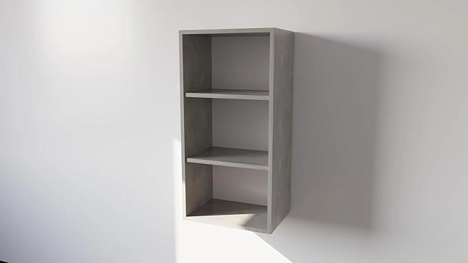Pensile Cucina  in Legno Nobilitato Cemento Mobile Alto con 1 Anta, Pensile Componibile Moderno Made in Italy (H48XL45XP33cm)