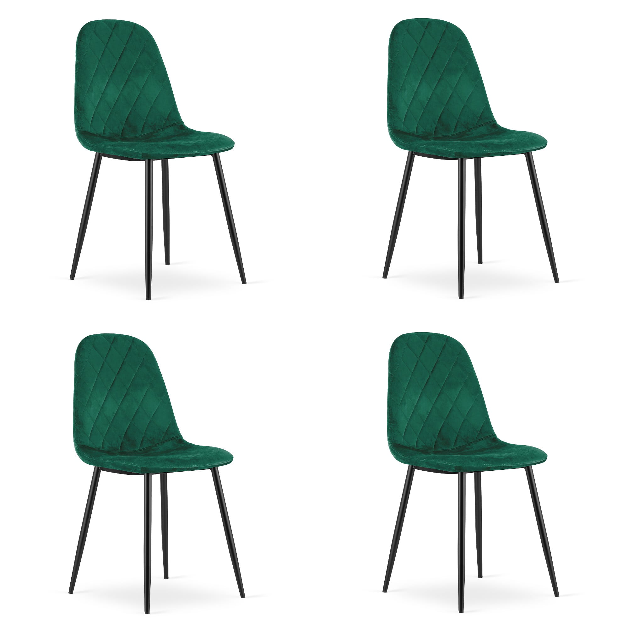 Sedia VALORA DAPI - Velluto verde scuro moderno x 4