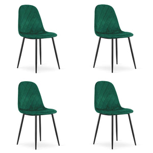 Sedia VALORA DAPI - Velluto verde scuro moderno x 4