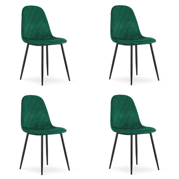 Sedia VALORA DAPI - Velluto verde scuro moderno x 4