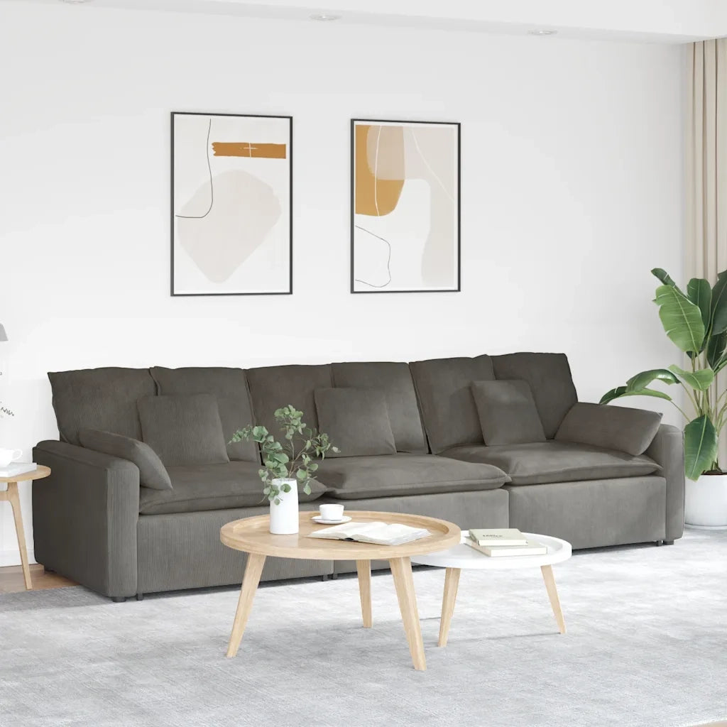 vidaXL Divano Modulare con Cuscini Grigio Chiaro