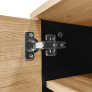 Mobile TV con 2 Ante; 1 Cassetto e 1 Vano; Design Legno e Nero; Soggiorno; 170??40??50;5 cm; in Pannello Truciolare
