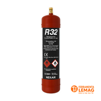 Ricarica gas R32 per condizionatori, valvola 1/2" ACME SX, approvazione T-PED