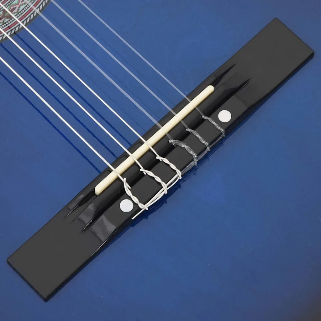Set Chitarra Classica Western 12 pz con 6 Corde Blu 38" CFW4712898