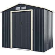 Casetta da giardino in metallo 213 x 127 x 195 cm con porte scorrevoli design moderno e ventilazione acciaio grigio 20_0019627