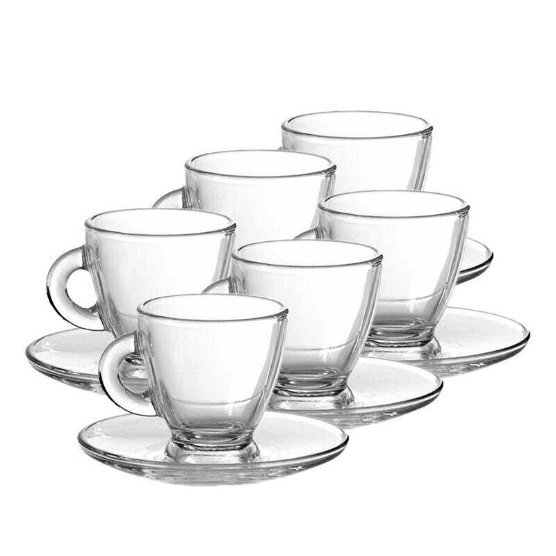 MA MAISON SET 6 TAZZINE TRASPARENTI + BOLLI LATTE 12 CM SPESSORE 1,50 MM ANTIADERENTE E ANTIGRAFFIO IN ALLUMINIO