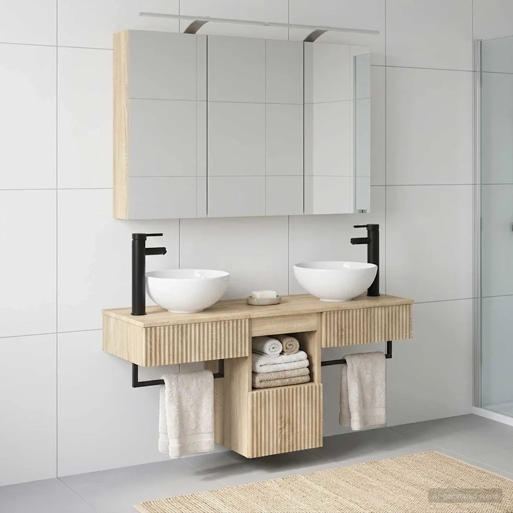 Set di Armadi da Bagno 4 pcs Rovere Sonoma 100 x 14,5 x 70 cm 3406257