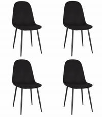 Sedia VALORA COMO - Sedie da pranzo ergonomiche in velluto nero x 4