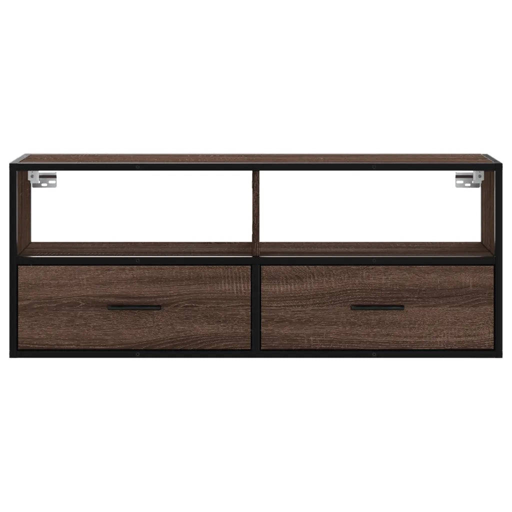 Mobile TV Rovere Marrone 100x31x39,5 cm in Truciolato e Metallo