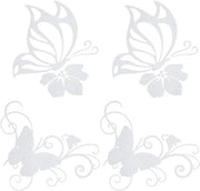 Autosticker PET Acquastico | Vlinder Hibiscus Hawaii Stile | Sticker per Auto SUV Camion 4 Fogli, Acqua Resistenti