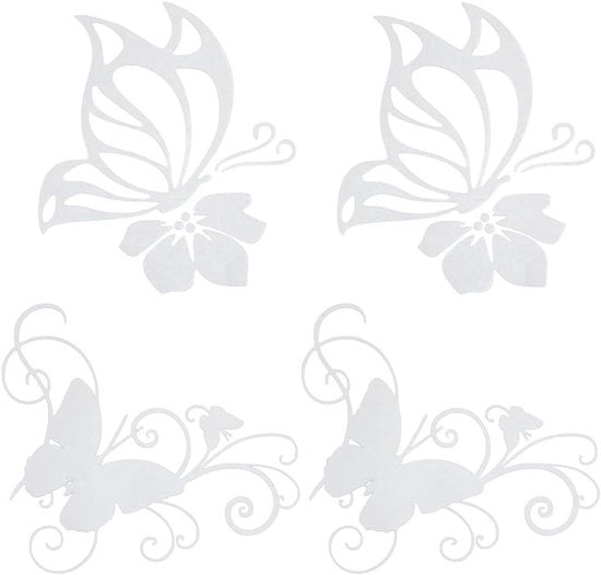Autosticker PET Acquastico | Vlinder Hibiscus Hawaii Stile | Sticker per Auto SUV Camion 4 Fogli, Acqua Resistenti