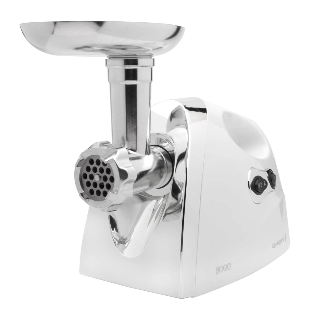 Tritacarne elettrico 1200W con funzione inversa, 3 dischi intercambiabili 7-5-3mm, base antiscivolo cucina - SOGO