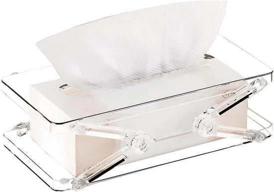 Portatile, universali, coperchio contenitore tessuto pieghevole, borsa di stoccaggio pieghevole, adatto per scatole extra grandi e standard, adatto per scrivanie, auto e bagni (bianco).