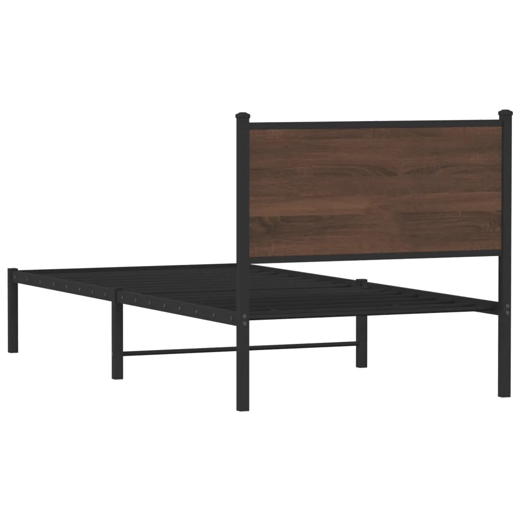 Giroletto senza Materasso in Metallo Rovere Marrone 90x200 cm 4007758