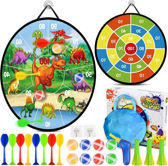 Pannello da dart per bambini 28 pollici pieghevole - Set di pannelli da dart per bambini - 8 palline adesive - Giochi da tavolo indoor outdoor - Giochi per bambini ragazzi ragazze - Borsa di trasporto inclusa - Regali per bambini Pannello da dart