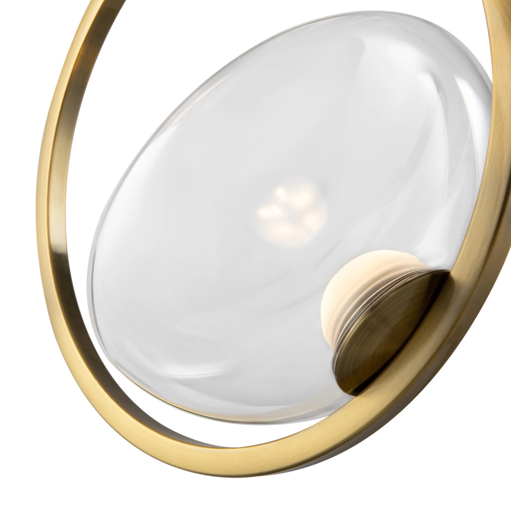 Maytoni Lampadario moderno Lunare 1 luce LED integrato ottone metallo vetro