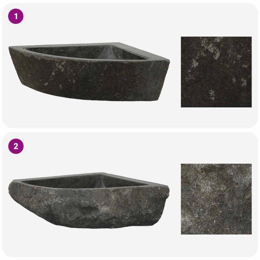 Lavabo Grigio (38-45) x (38-45) x 12 cm Pietra di Fiume 4103954